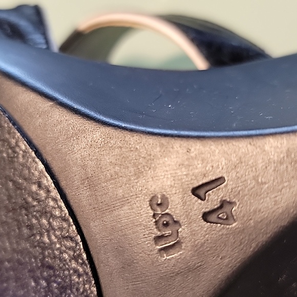 Black/white snappy wedge sandals. 41/10 - Picture 7 of 9